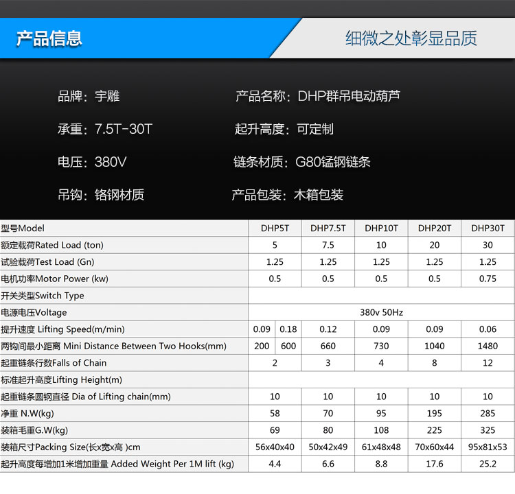 全鋼架用爬升電動(dòng)葫蘆產(chǎn)品信息